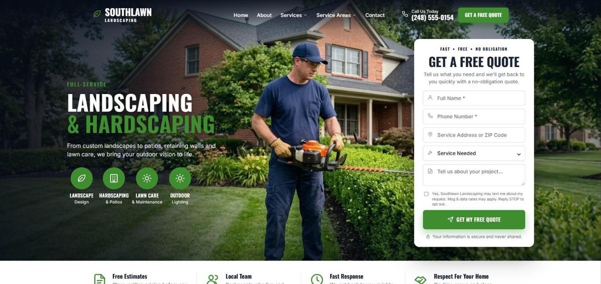 Southlawn professional business website design