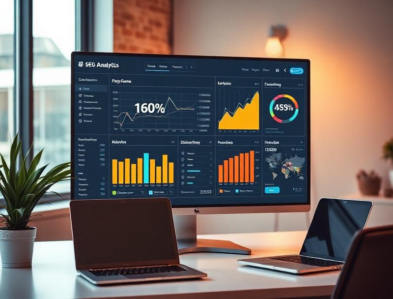 SEO analytics dashboard showing growth