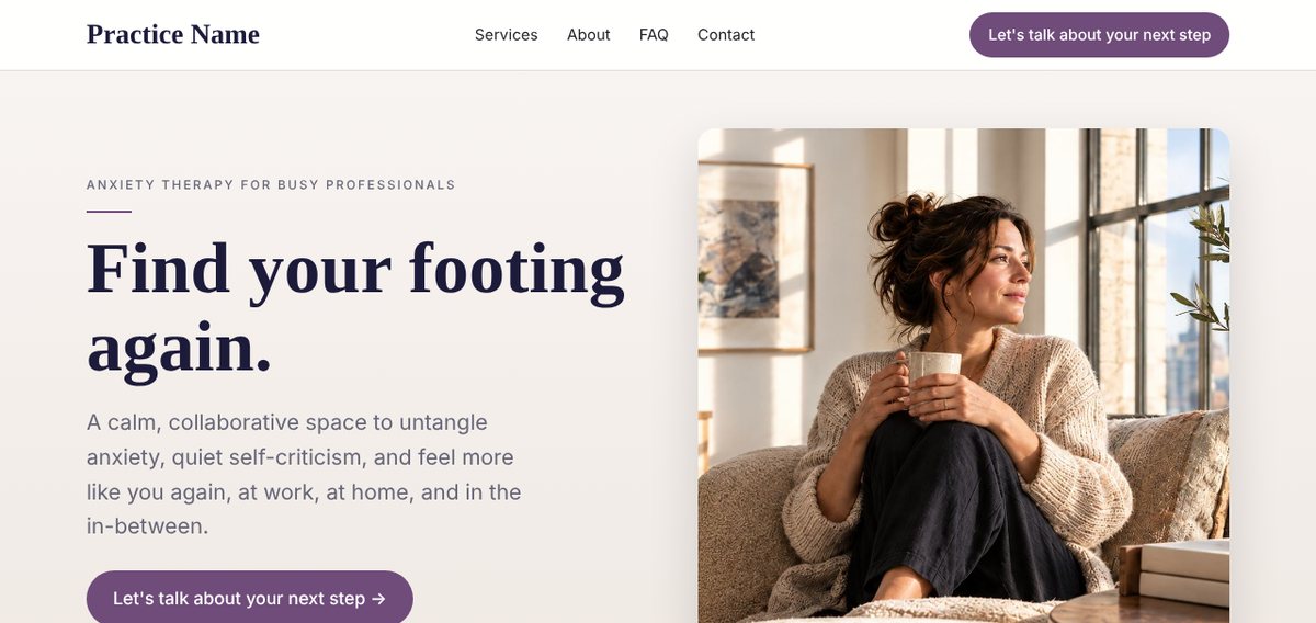Solace professional business website design
